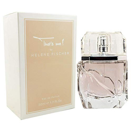 That's Me Eau de Parfum by Helene Fischer in an elegant bottle, showcasing its floral design and luxurious appearance.