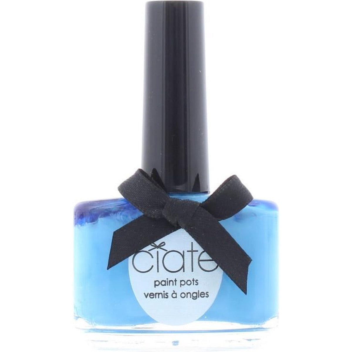 Ciaté The Paint Pot Nail Polish in vibrant Holiday Blues shade, showcasing a sleek bottle with a brush.