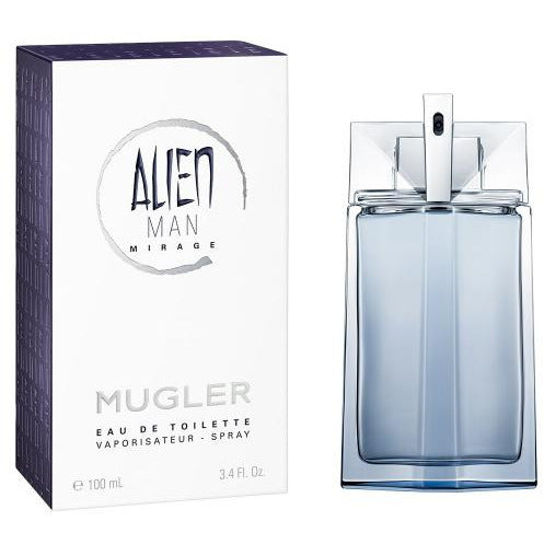 Thierry Alien Man Mirage Eau de Toilette bottle showcasing its sleek design and elegant packaging.