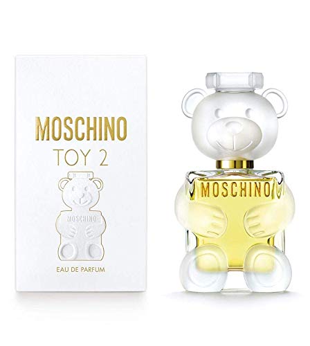 Moschino Toy 2 Eau de Parfum in a whimsical teddy bear bottle, showcasing its playful design and vibrant colors.