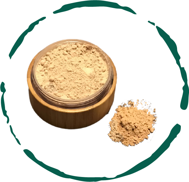 Translucent Loose Powder in a bamboo container with a sifter and powder puff, showcasing its eco-friendly design and natural ingredients.