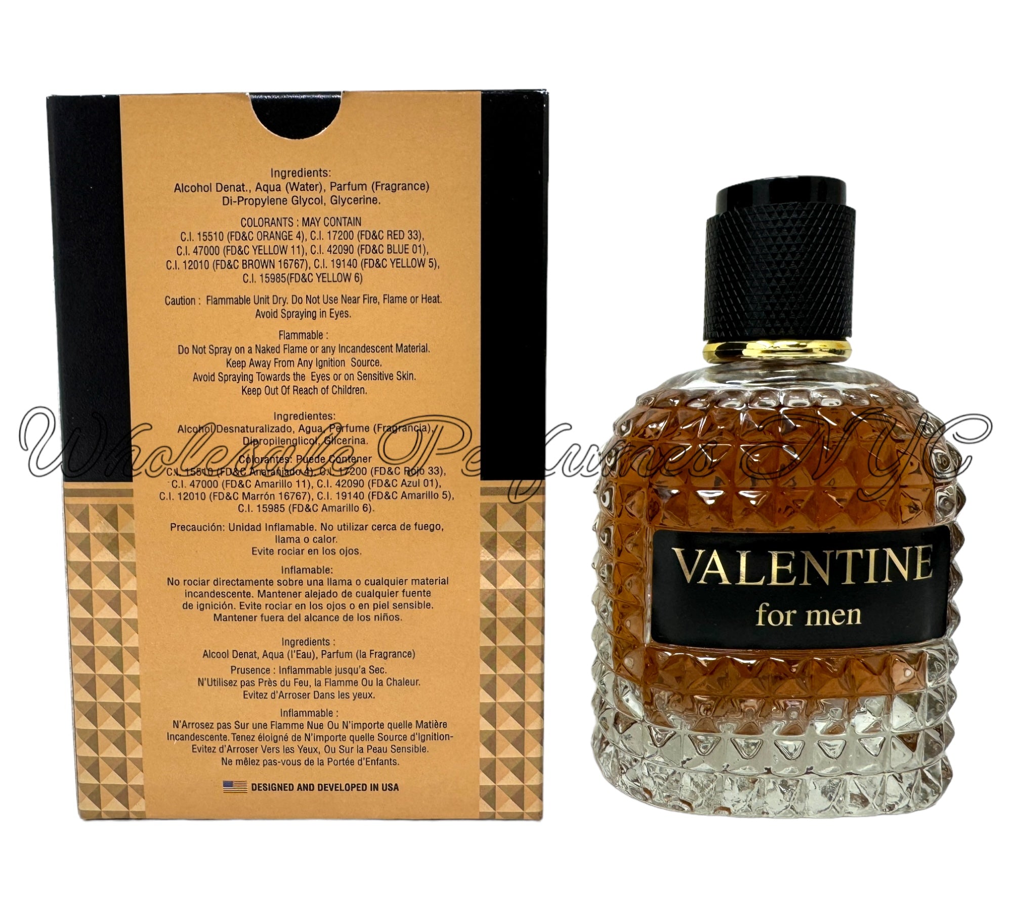 Valentine for Men Eau de Parfum Spray by Urban Collection in a stylish 3.4oz bottle, inspired by Valentino's UOMO.