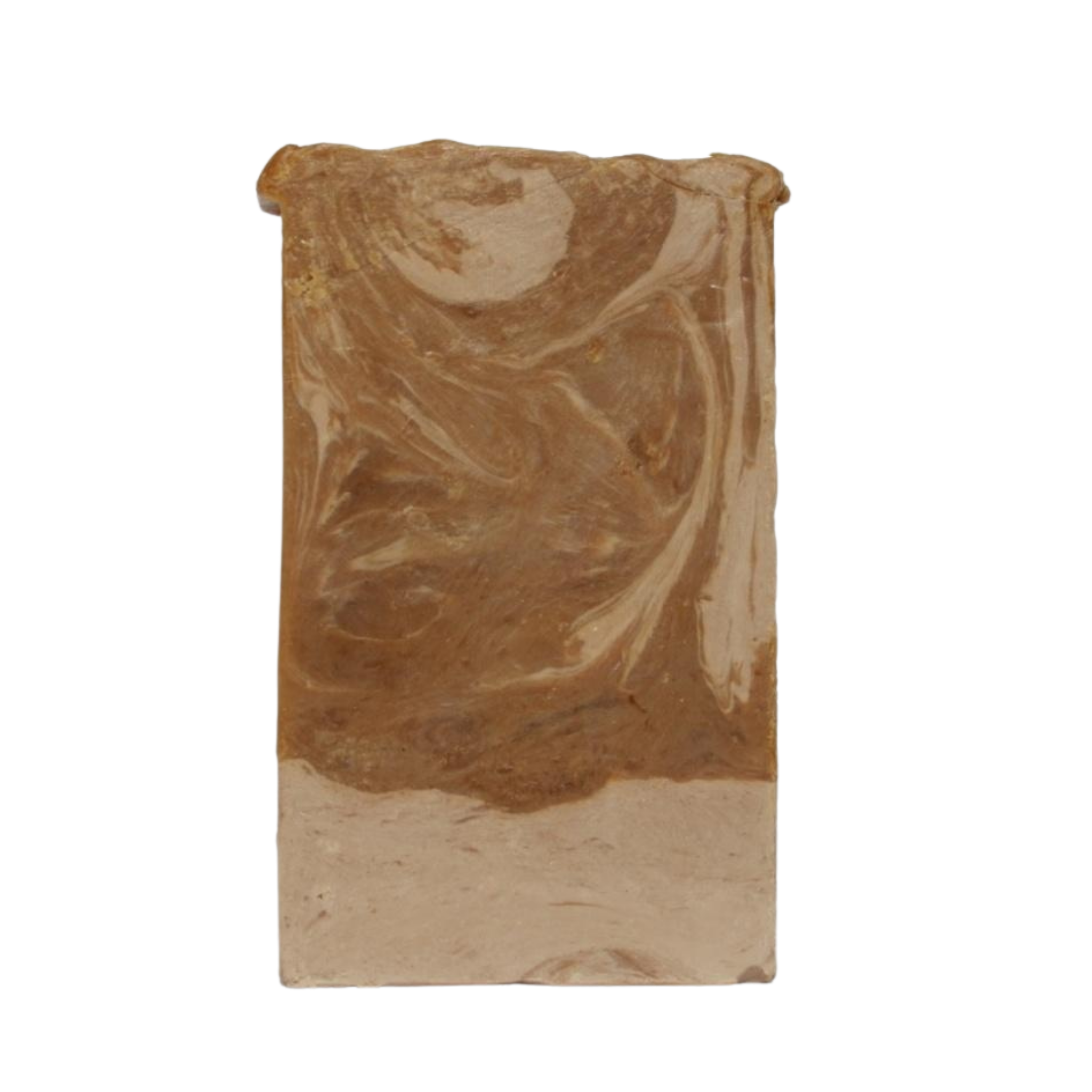 A bar of Vanilla Cream Soap with a creamy texture, showcasing its rich, moisturizing ingredients and natural color.