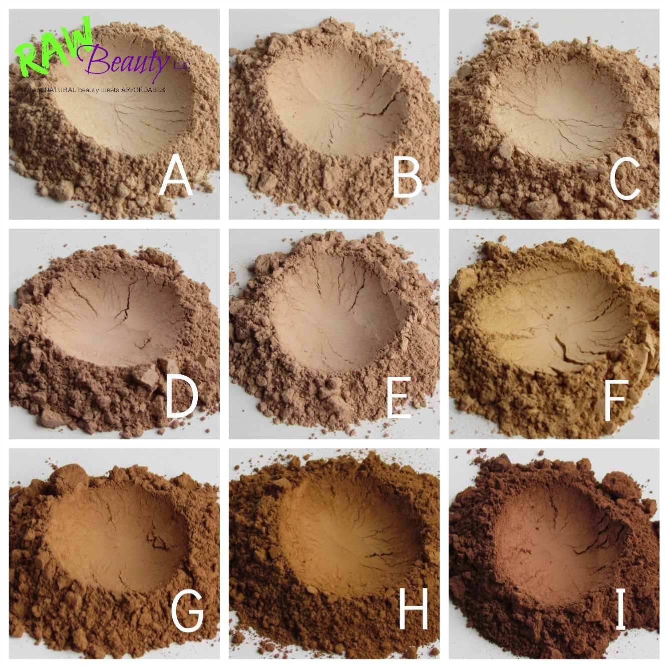 Vegan cruelty-free face powder in various shades displayed in jars, showcasing its natural mineral ingredients.