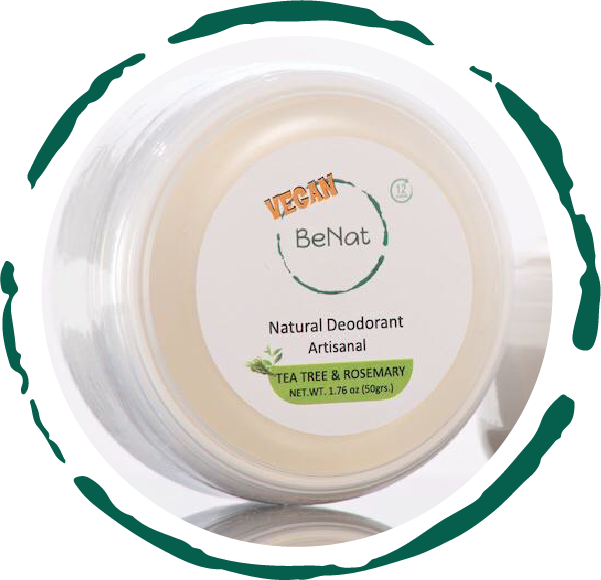 Vegan Deodorant Cream in a small jar, showcasing its smooth texture and natural ingredients.