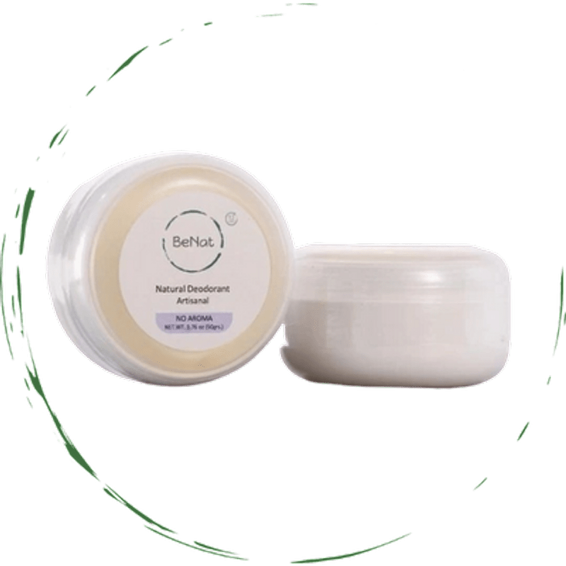 Vegan Deodorant Cream in a small jar, showcasing its smooth texture and natural ingredients.