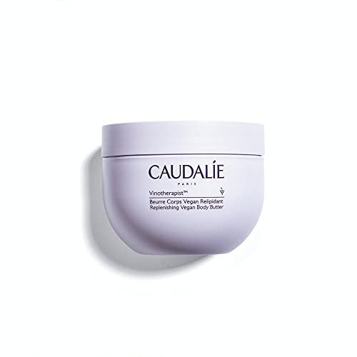 Caudalie Vinotherapist Replenishing Vegan Body Butter in a stylish jar, showcasing its creamy texture and natural ingredients.