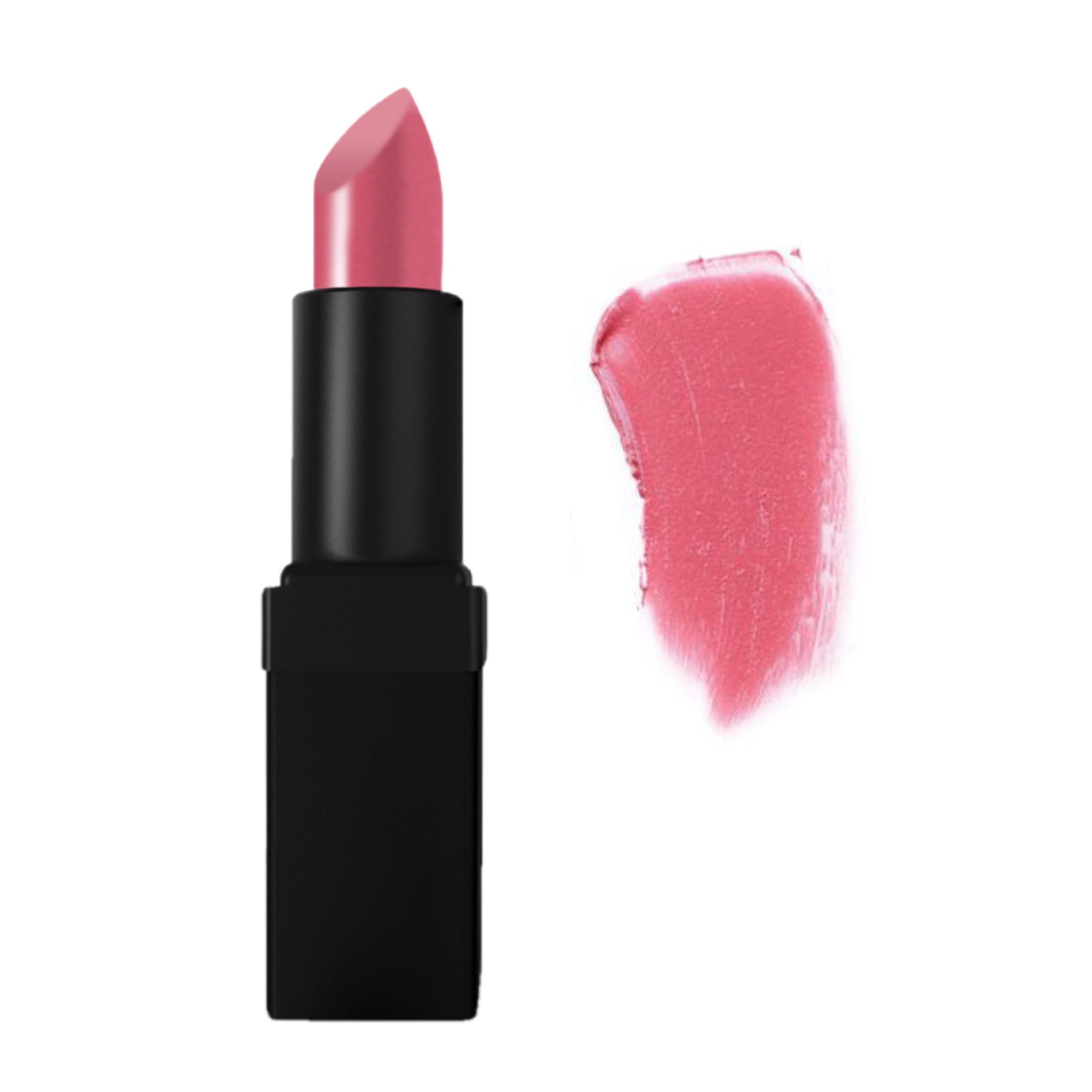 Viola Lipstick in Plumed Pink Berry showcasing its pearl texture and vibrant color, perfect for adding glamour to your makeup routine.