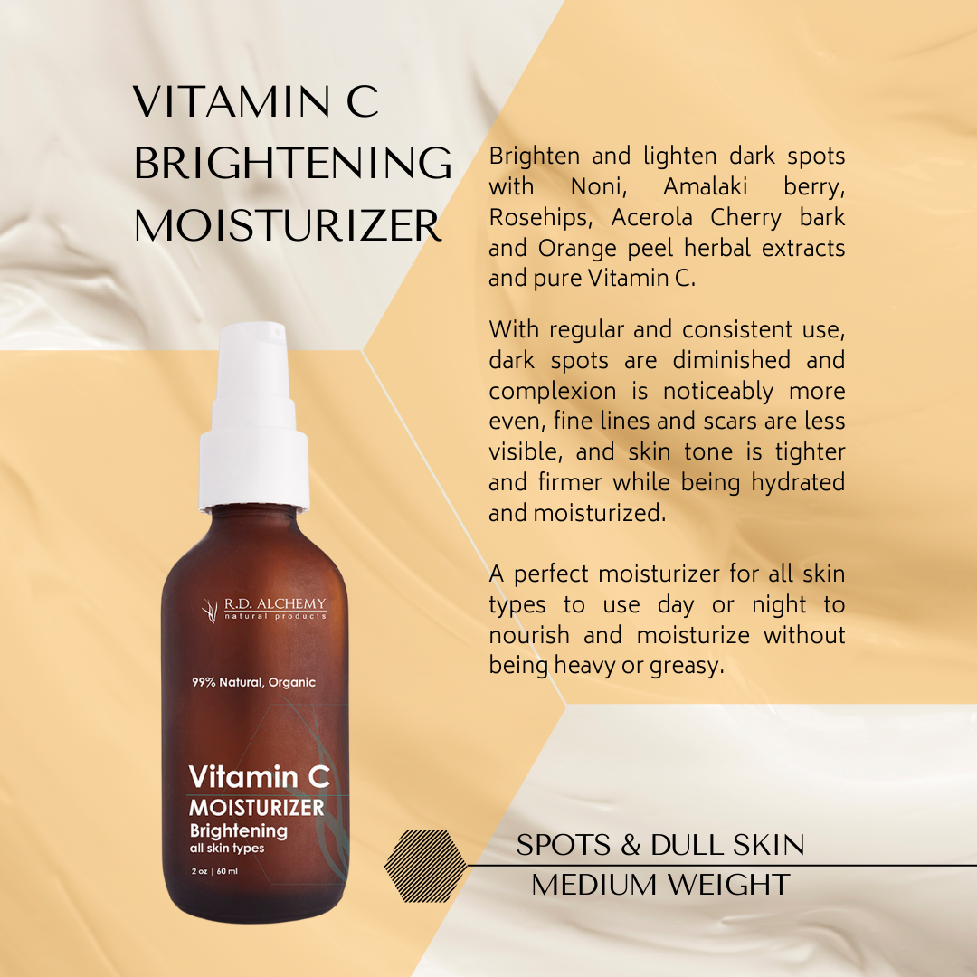 Vitamin C Brightening Moisturizer in a sleek jar, showcasing its creamy texture and bright packaging.