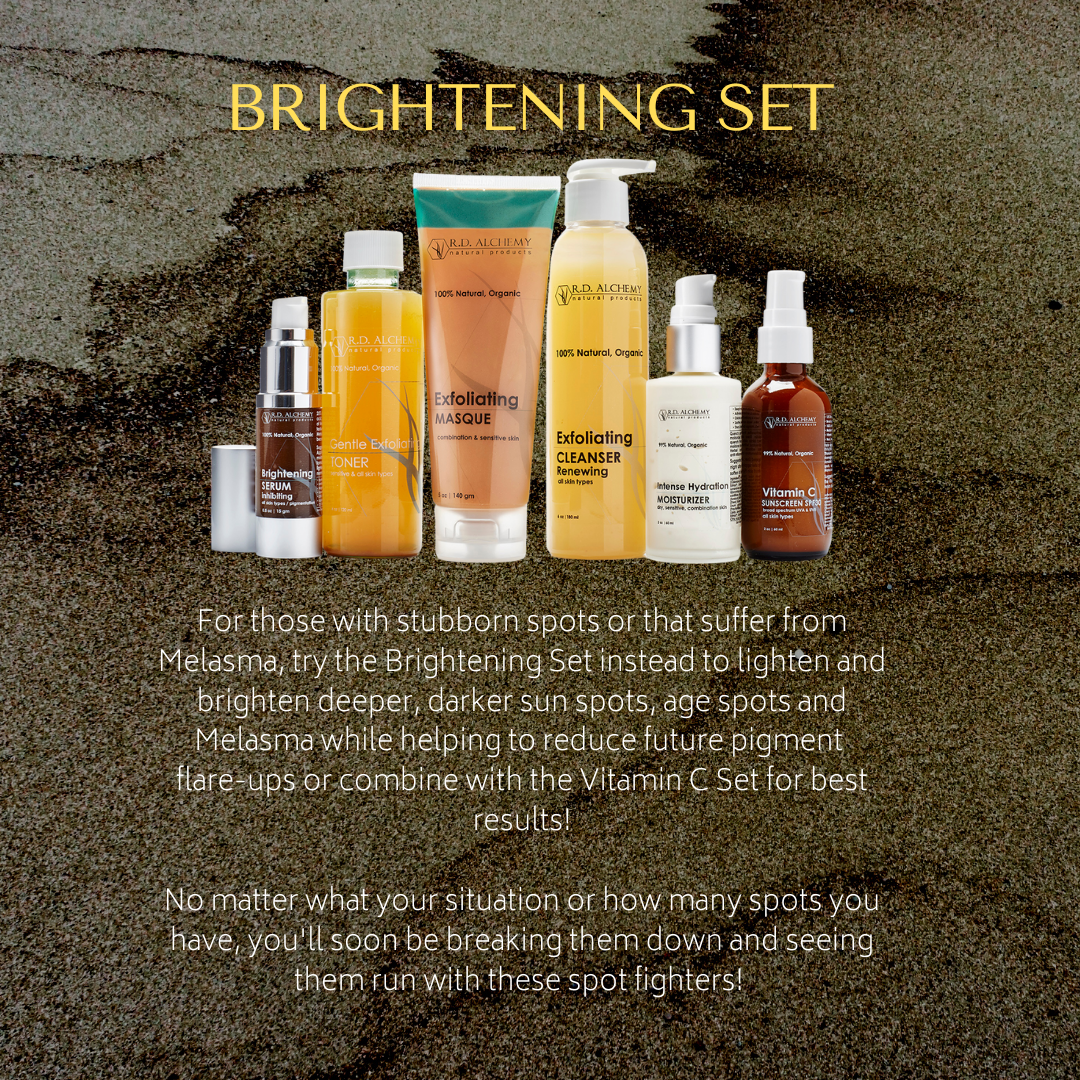 Vitamin C Skincare Set featuring six products for brightening and rejuvenating dull skin.