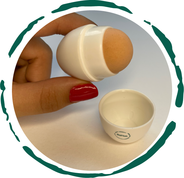 Volcanic Stone Oil-Absorbing Face Roller in white, showcasing its compact design and volcanic stone material for effective oil absorption.