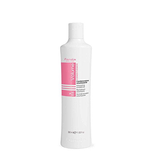 Fanola Volume Volumizing Conditioner bottle with a sleek design, showcasing its nourishing formula for fuller hair.