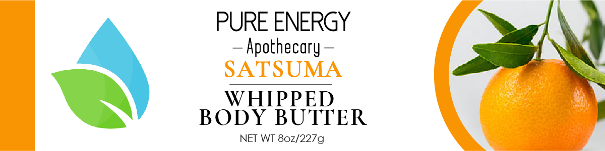 A jar of Whipped Butter in Satsuma scent, showcasing a creamy texture with a refreshing orange hue, perfect for hydrating and soothing skin.