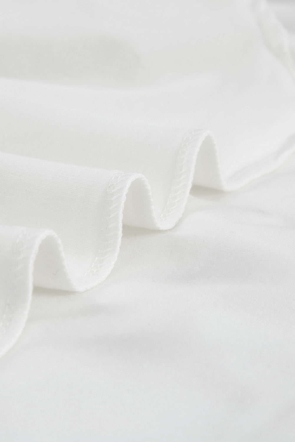 A stylish white short sleeve t-shirt featuring ruffled sleeves, perfect for casual wear.