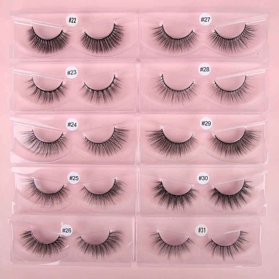 Wholesale 3D mink lashes in various lengths, showcasing natural look and quality craftsmanship with a black cotton band.