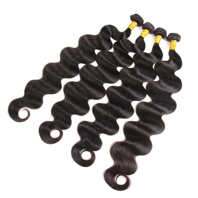 Wholesale Brazilian Body Wave hair bundles in various sizes, showcasing the natural texture and quality of 10A Grade human hair.