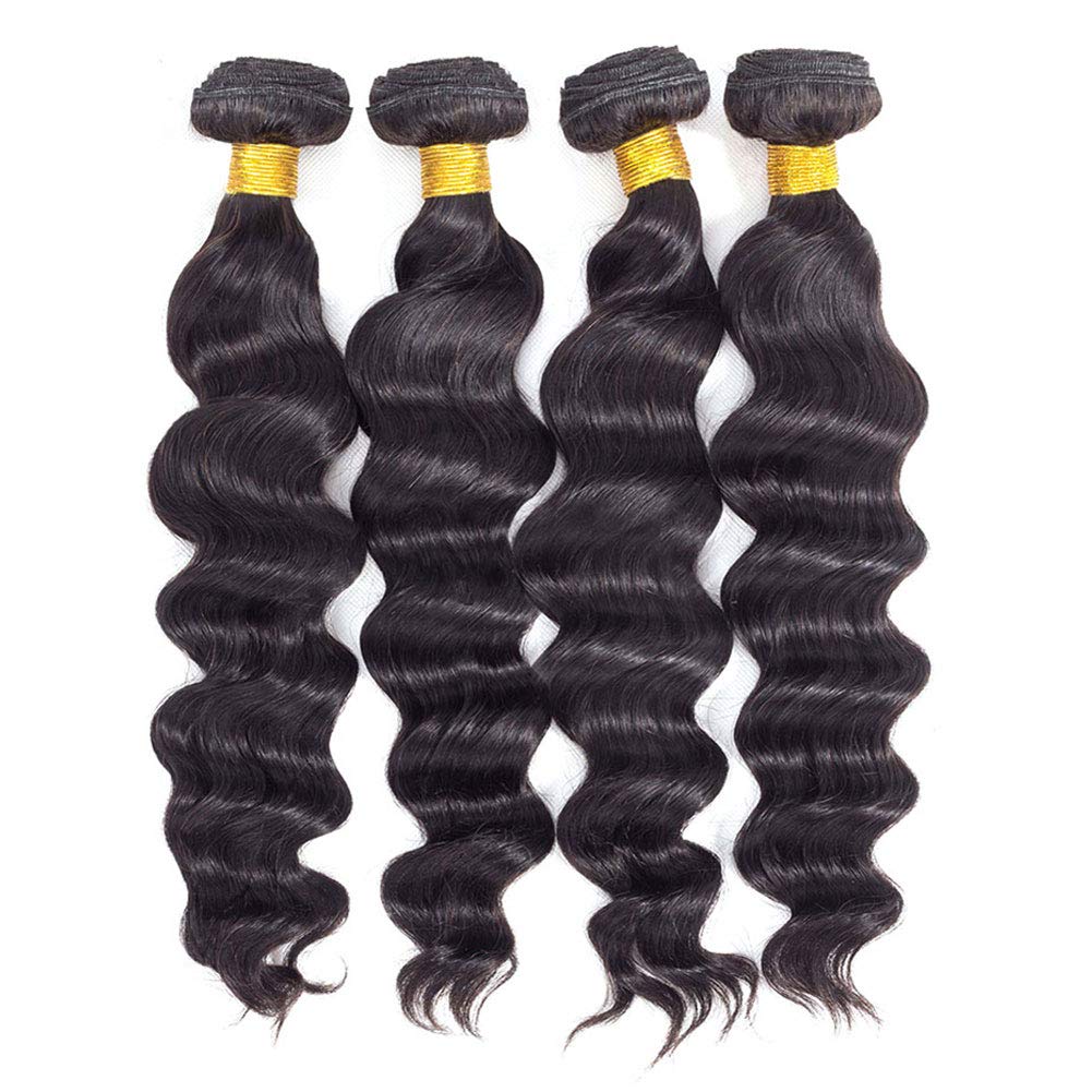 Wholesale Brazilian Loose Body Wave hair bundles in various sizes, showcasing the natural texture and quality of 10A grade human hair.