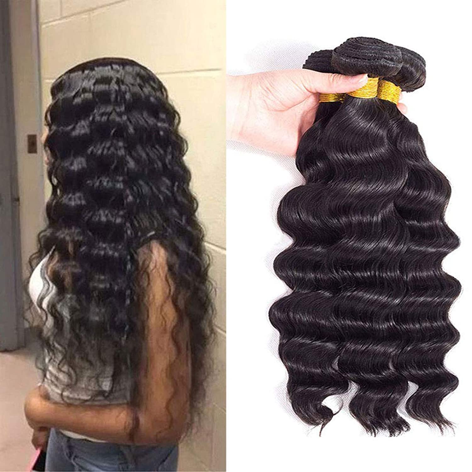 Wholesale Brazilian Loose Body Wave hair bundles in various sizes, showcasing the natural texture and quality of 10A grade human hair.