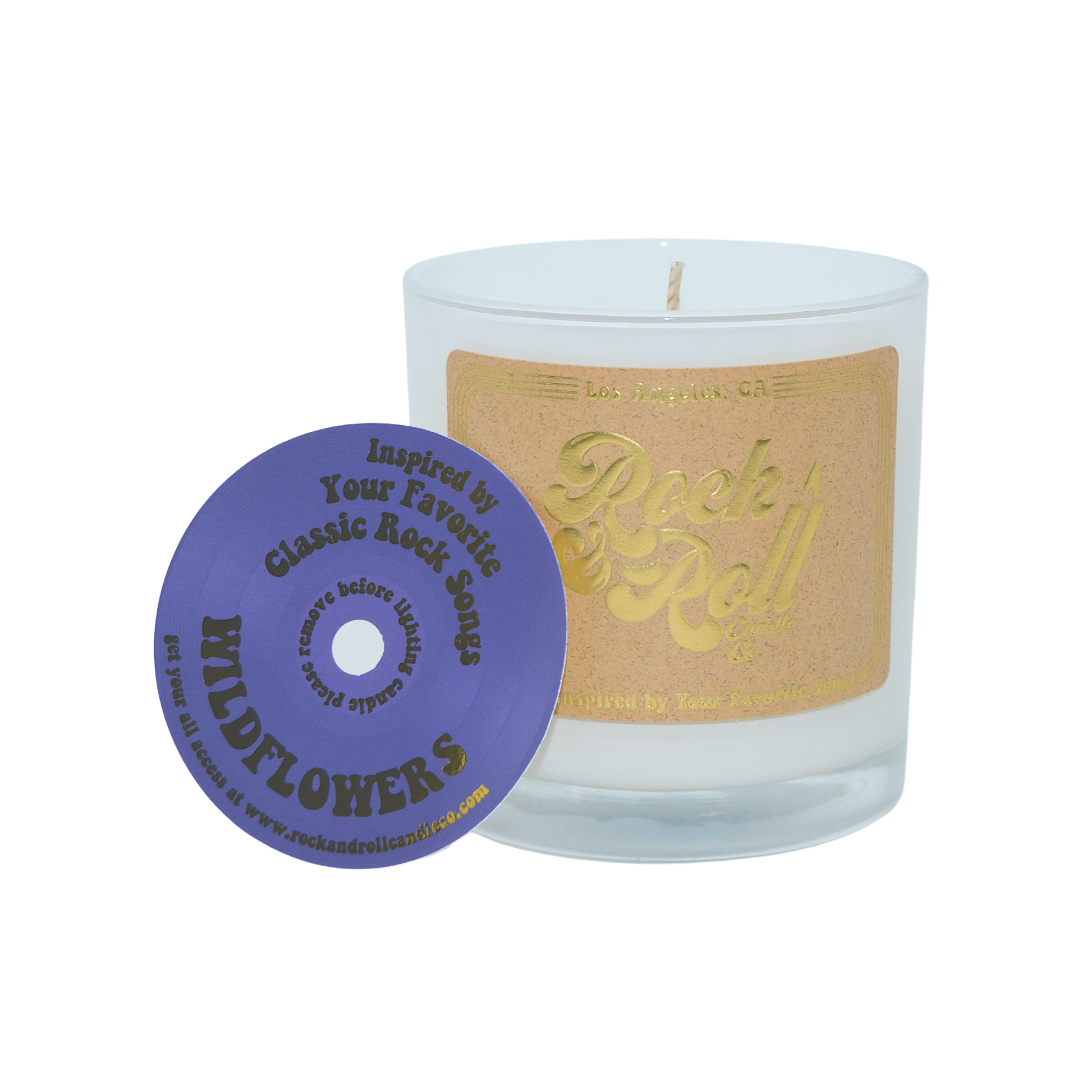 Wildflowers candle featuring gardenia and jasmine scents in a stylish container, showcasing its eco-friendly coconut wax.