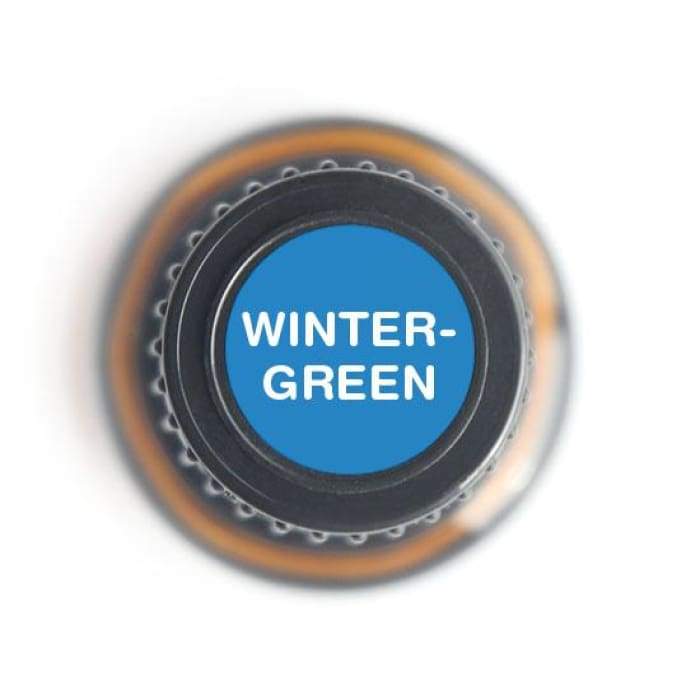 15ml bottle of Wintergreen Pure Essential Oil with a green label, showcasing its refreshing minty aroma.