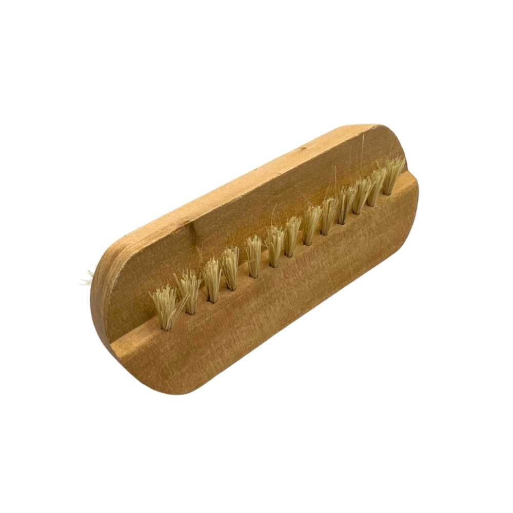 A high-quality Wooden Nail Brush with a sturdy ergonomic handle and natural boar bristles, perfect for nail care.