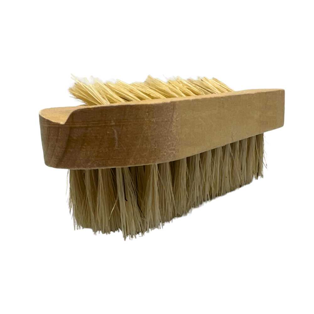 A high-quality Wooden Nail Brush with a sturdy ergonomic handle and natural boar bristles, perfect for nail care.