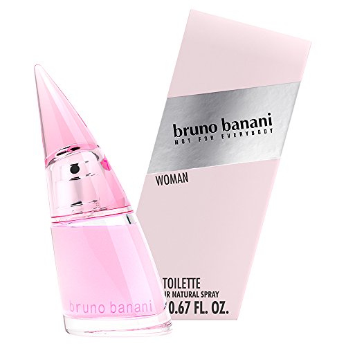 Bruno Banani Woman Eau de Toilette in an elegant bottle, showcasing its floral fragrance.