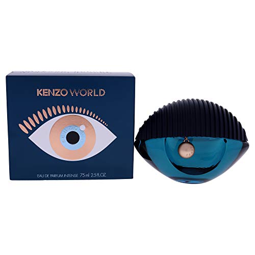 Kenzo World Intense Woman Eau de Parfum bottle with elegant design and floral accents.