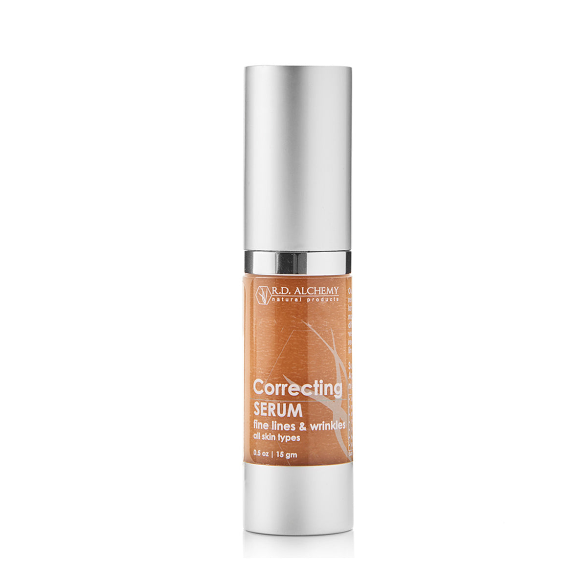 A bottle of Wrinkle and Line Correcting Serum with a sleek design, showcasing its anti-aging properties and hydrating benefits.