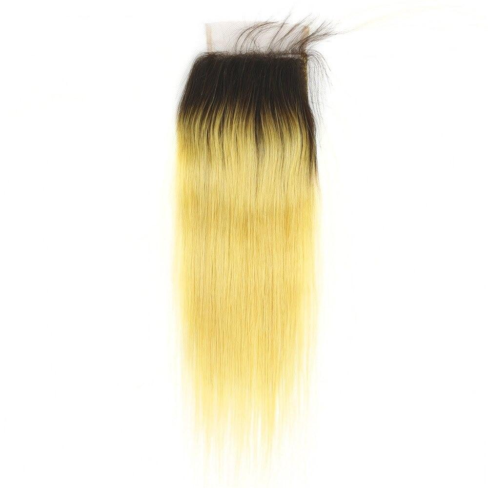 Vibrant #Yellow 10A Grade #1B/Yellow Straight hair bundles with closures and frontal, showcasing premium quality and texture.