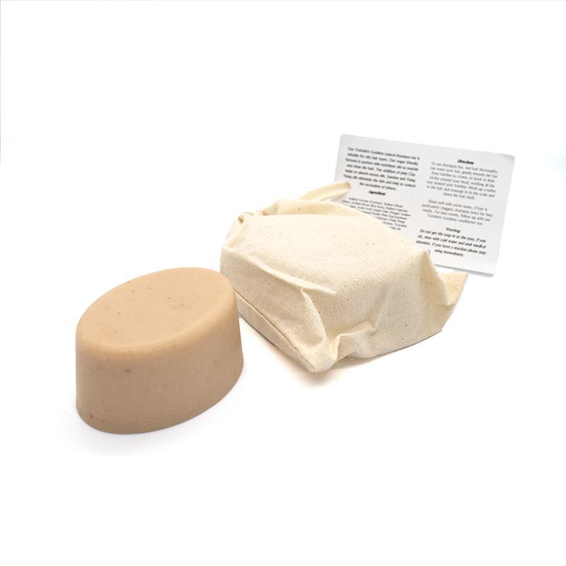 Yorkshire Goddess Organic Shampoo Bar, a natural shampoo bar for oily hair, featuring pink clay and essential oils in eco-friendly packaging.