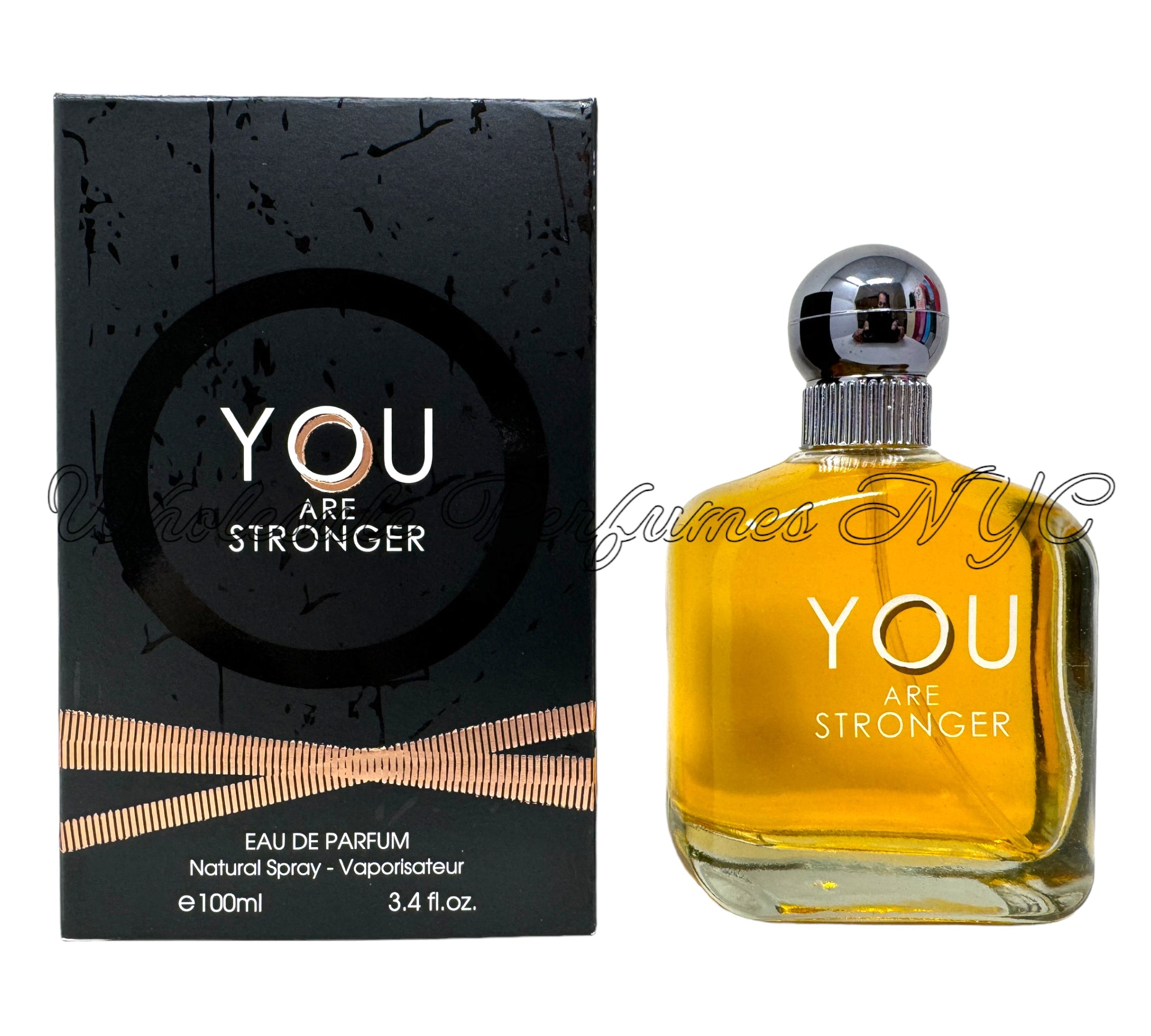 You Are Stronger for Men 3.4oz Eau de Toilette spray bottle, elegantly designed with a modern aesthetic.