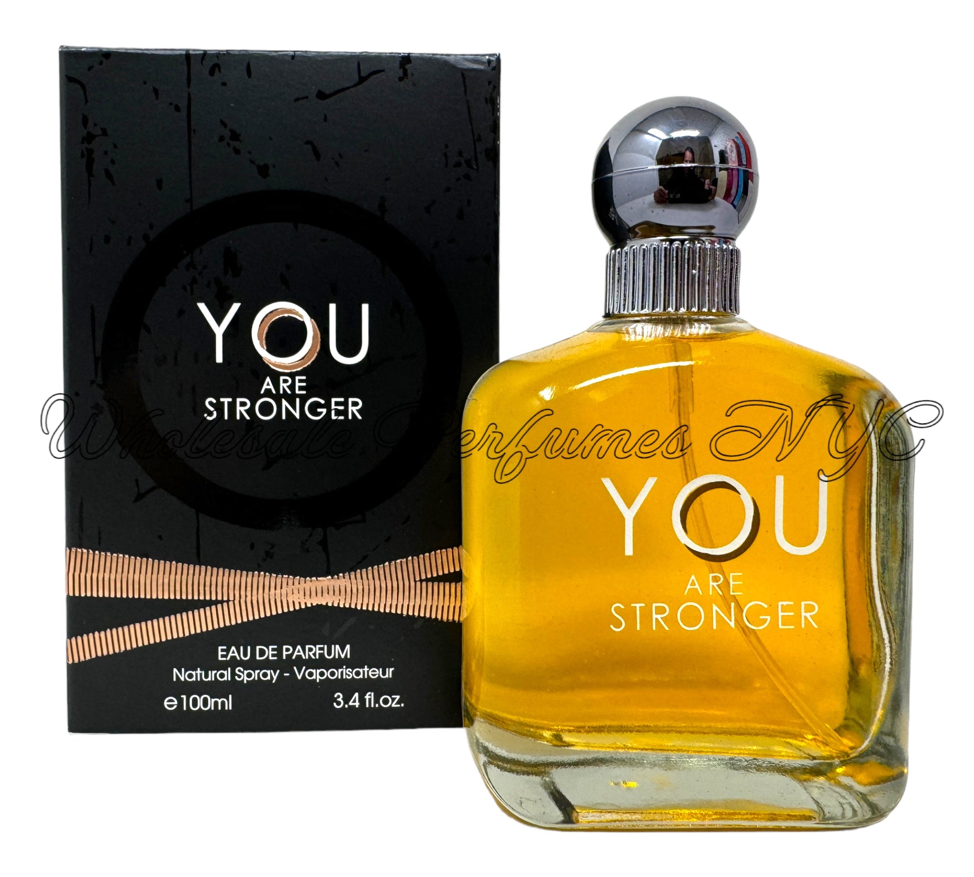 You Are Stronger for Men 3.4oz Eau de Toilette spray bottle, elegantly designed with a modern aesthetic.