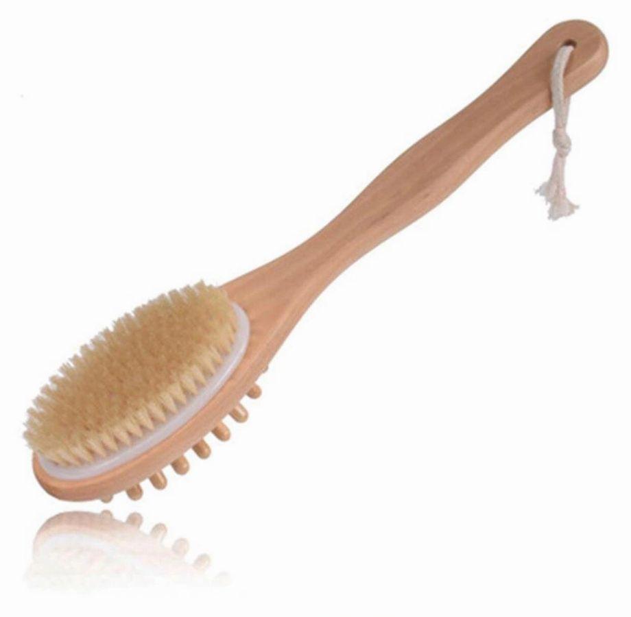 Zero-Waste Bath Accessories Bundle featuring bamboo toothbrush, comb, loofah, and bath brush, all eco-friendly and stylish.