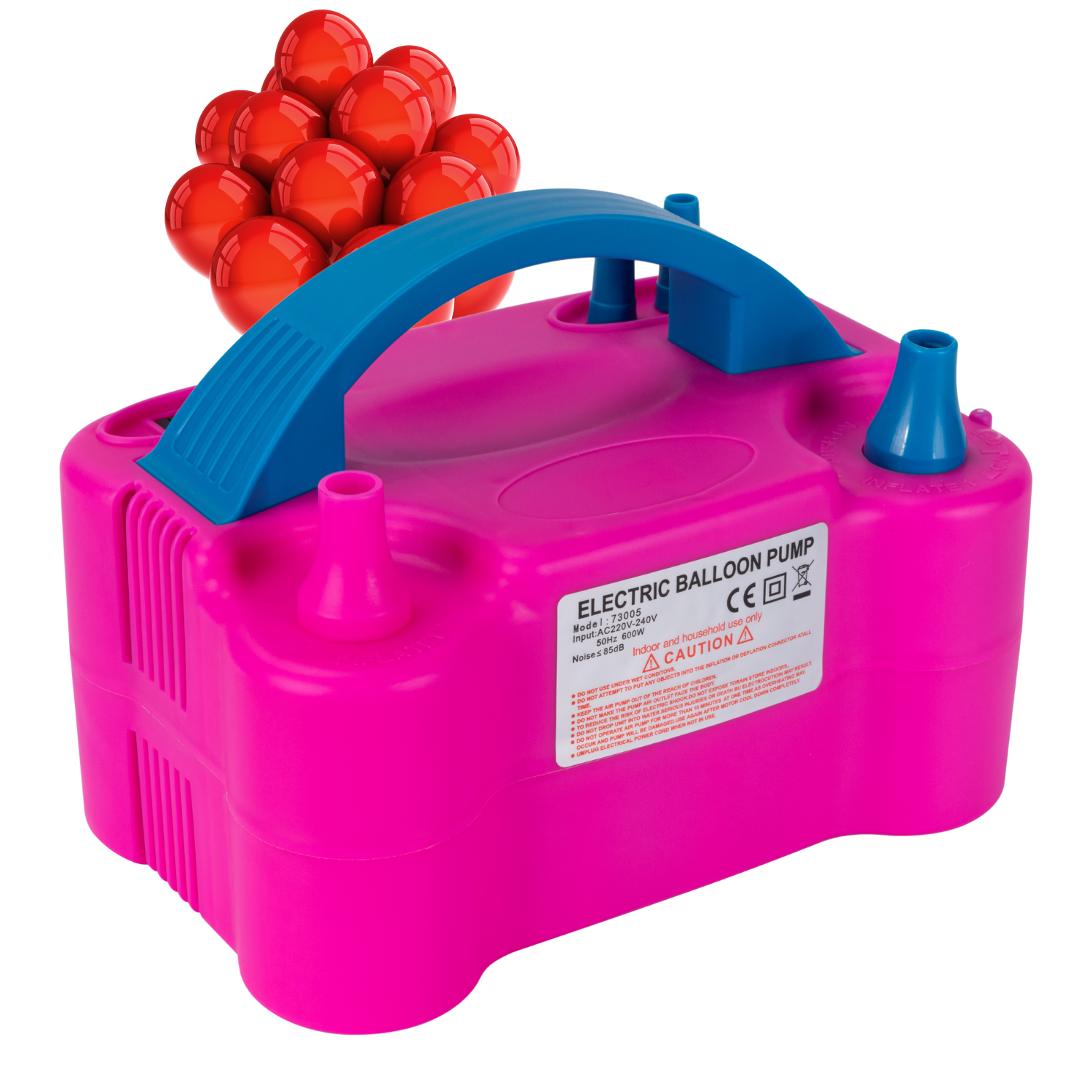 Best Belling Rose Red Electric Balloon Inflator with vibrant color and compact design, perfect for quick balloon inflation.