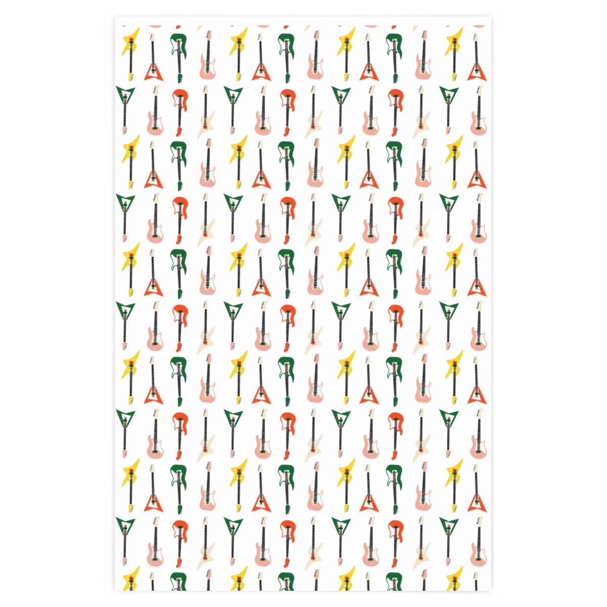 Ugly Alligator Electric Guitar Wrapping Paper featuring vibrant guitar designs on premium gloss paper.