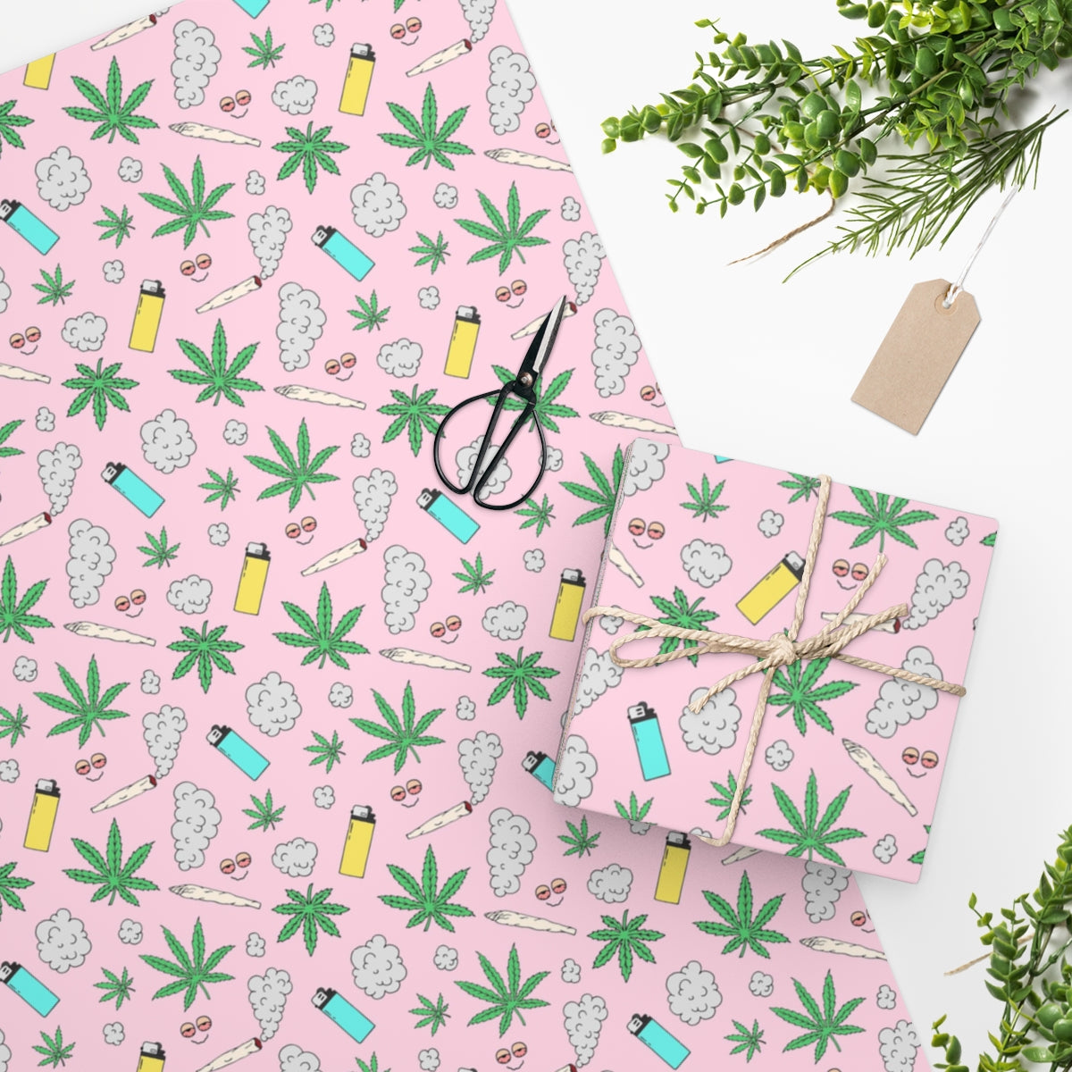 Toker Weed Wrapping Paper featuring vibrant edge-to-edge printing on premium gloss paper, rolled up for easy storage.