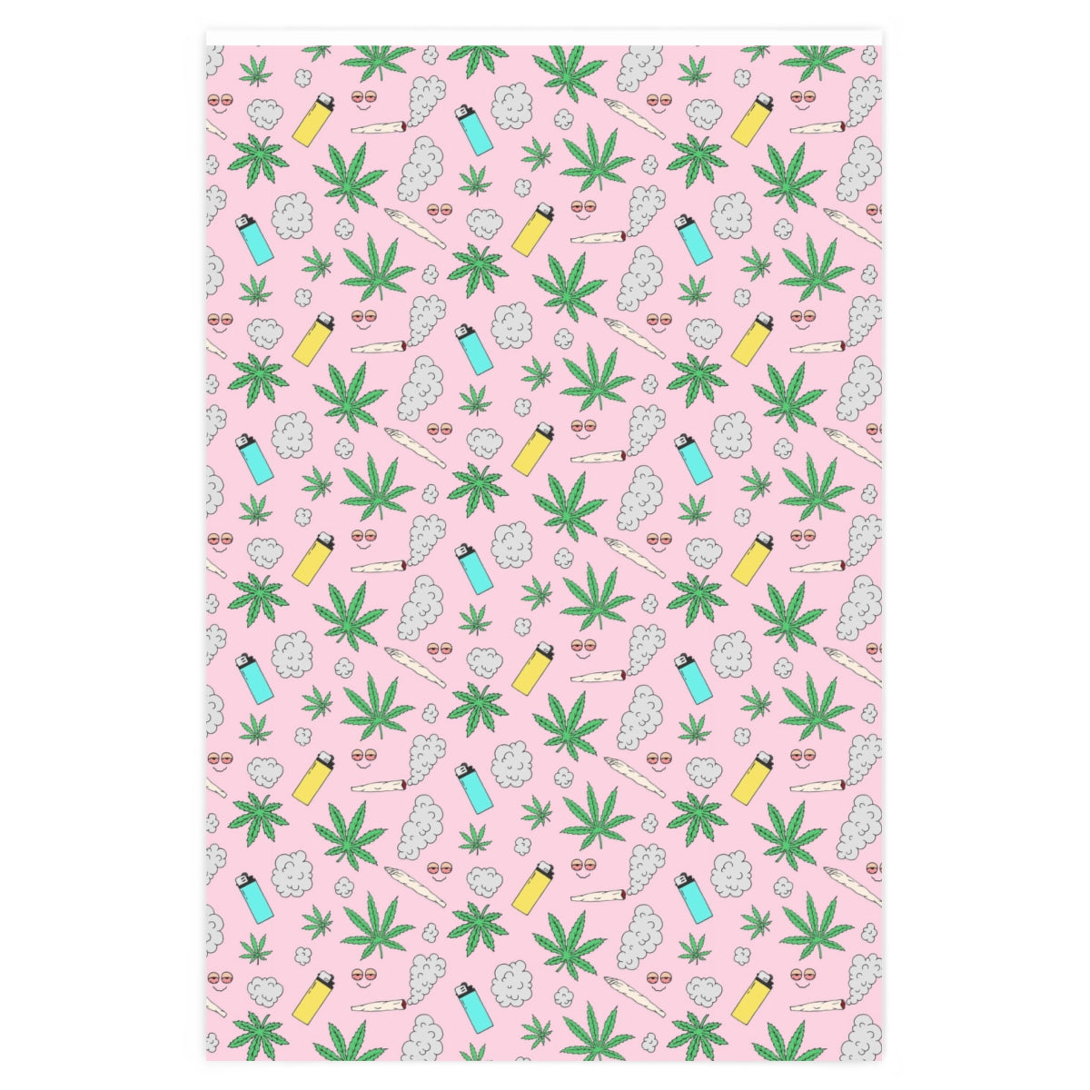 Toker Weed Wrapping Paper featuring vibrant edge-to-edge printing on premium gloss paper, rolled up for easy storage.