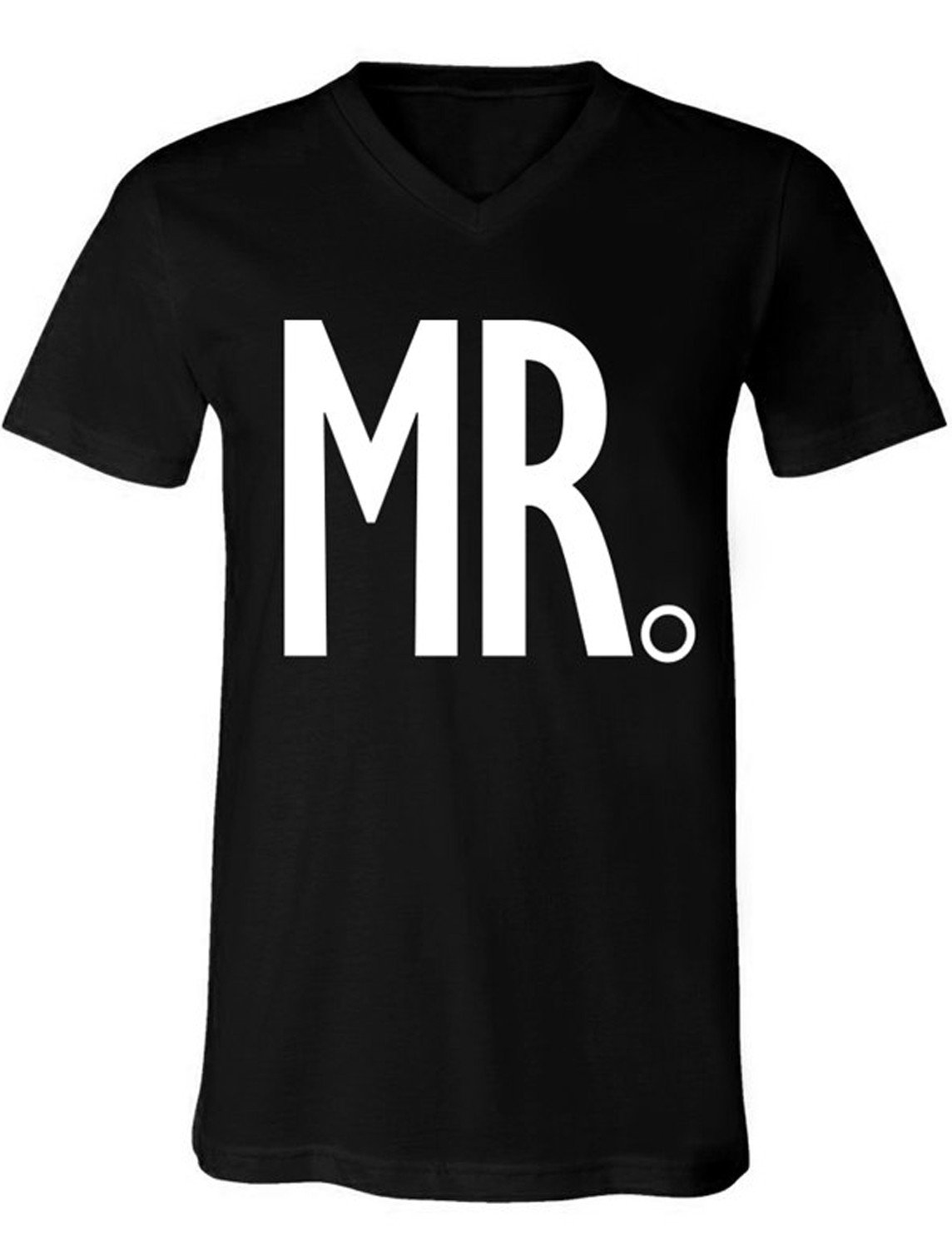 MR. Groom Shirt in black with V-neck design, made from soft cotton and polyester blend, perfect for honeymoon couples.