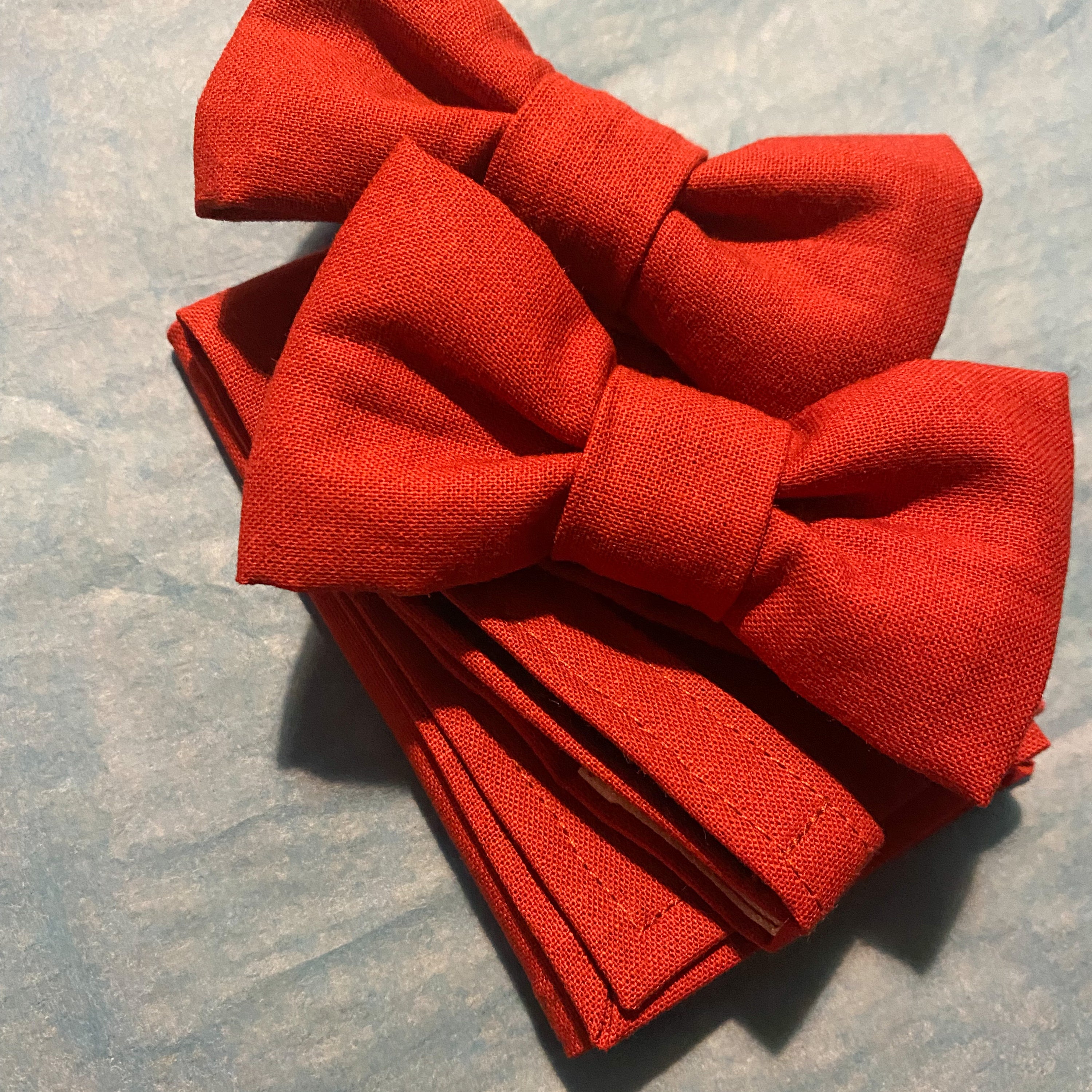 Terracotta Boys Bow Tie in rich burnt orange, handmade with velcro fastening, perfect for special occasions.