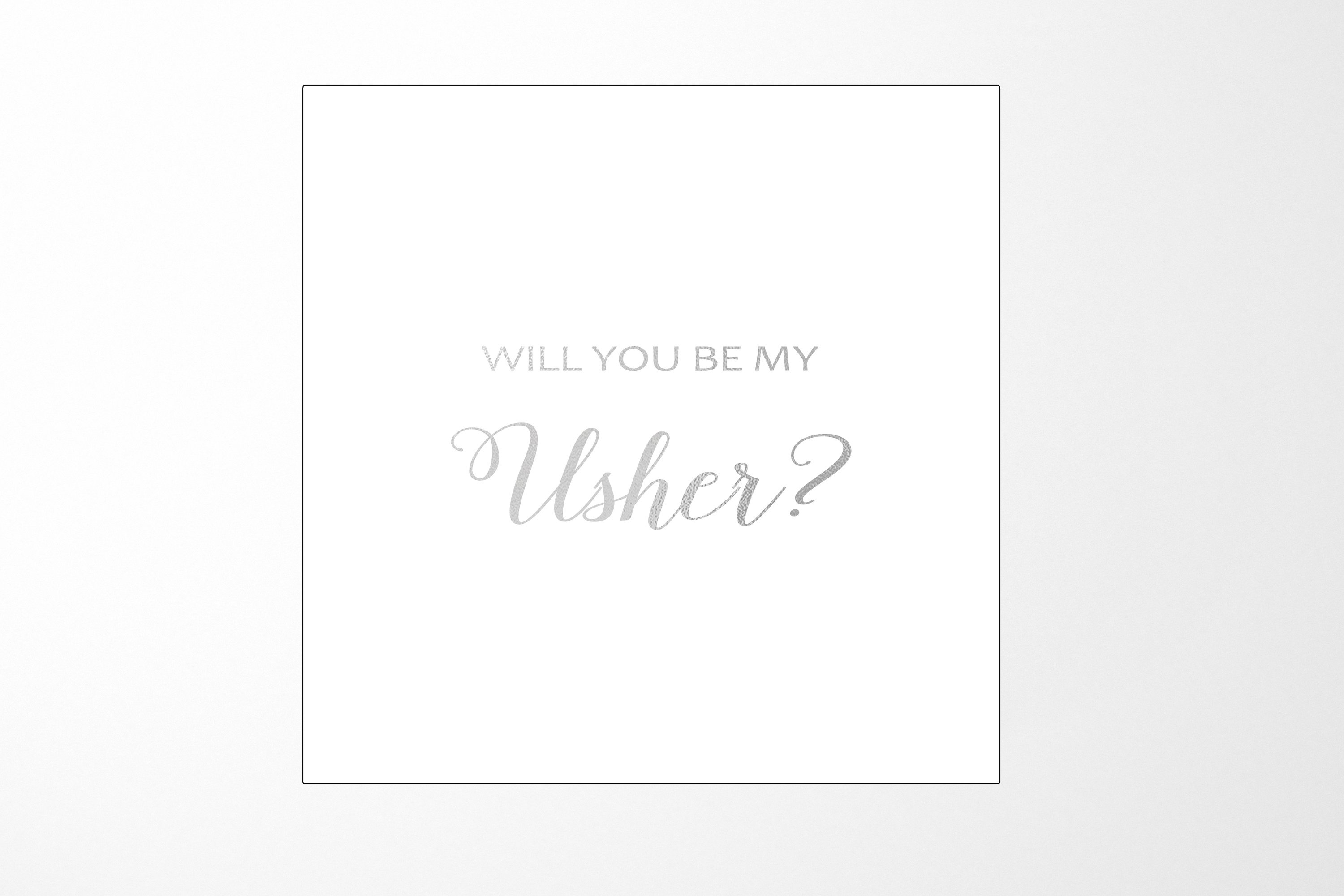 White proposal box with metallic writing on the lid, featuring a minimalist design without borders or ribbons.