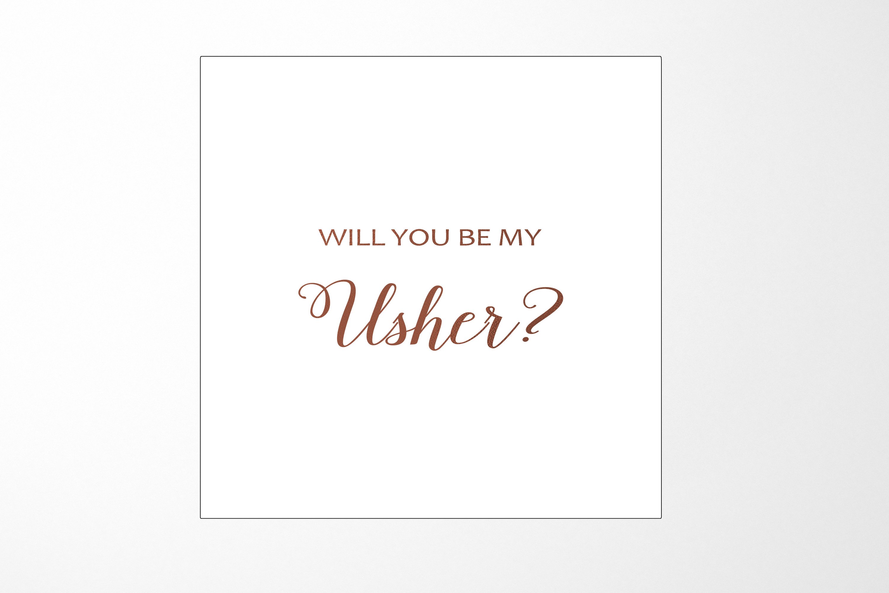 White proposal box with metallic writing on the lid, featuring a minimalist design without borders or ribbons.