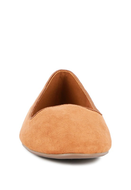 A pair of Eyeore Microfiber Casual Ballerinas featuring a soft microfiber upper, pointed toe design, and durable rubber outsole, perfect for casual wear.