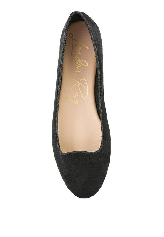 A pair of Eyeore Microfiber Casual Ballerinas featuring a soft microfiber upper, pointed toe design, and durable rubber outsole, perfect for casual wear.