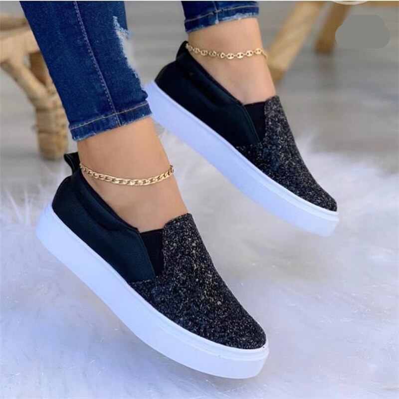 Moccasins Crystal Flat Female Loafers in Gold, Black, and Rose Gold with stylish crystal embellishments, perfect for casual and formal wear.