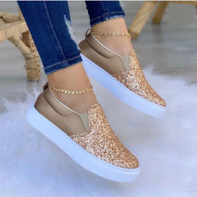 Moccasins Crystal Flat Female Loafers in Gold, Black, and Rose Gold with stylish crystal embellishments, perfect for casual and formal wear.