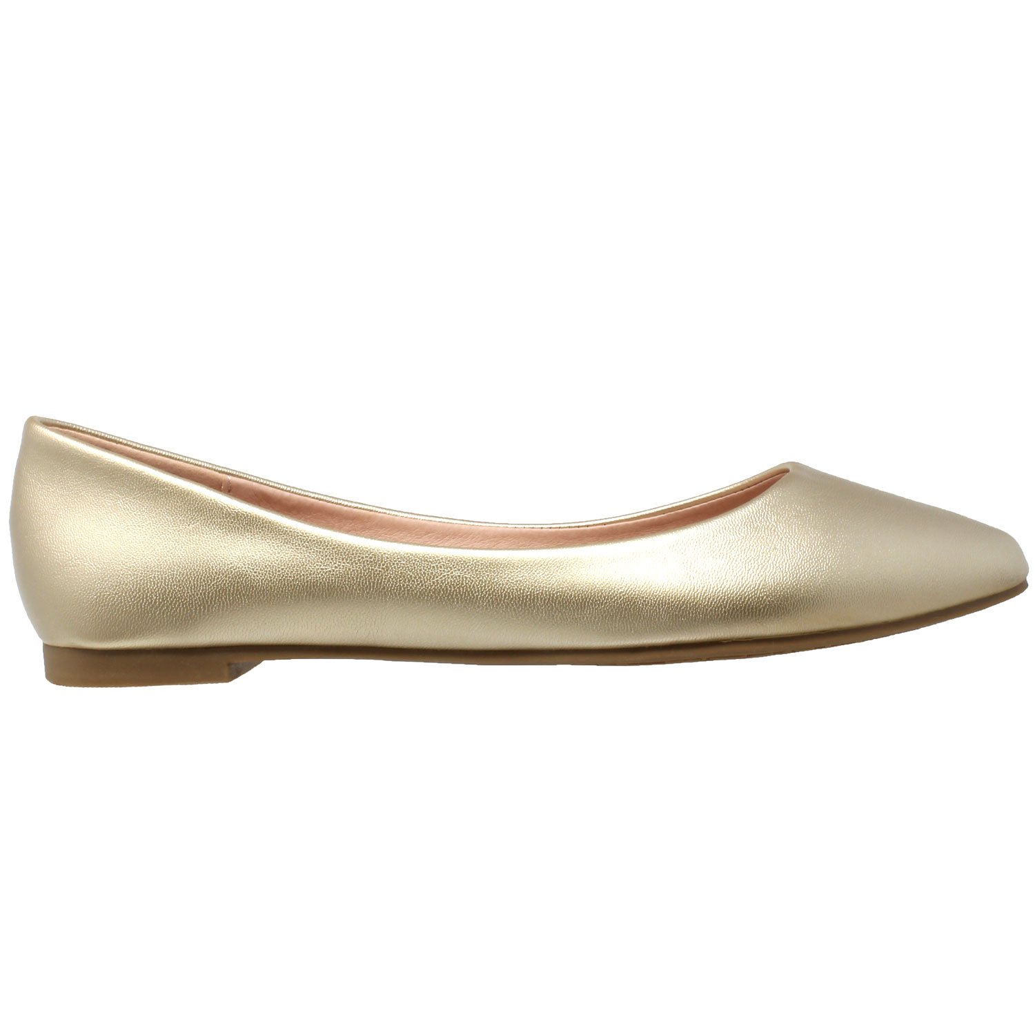 A pair of elegant Pointed Toe Ballet Flats in black, showcasing a sleek design with a cushioned insole and soft leather lining.