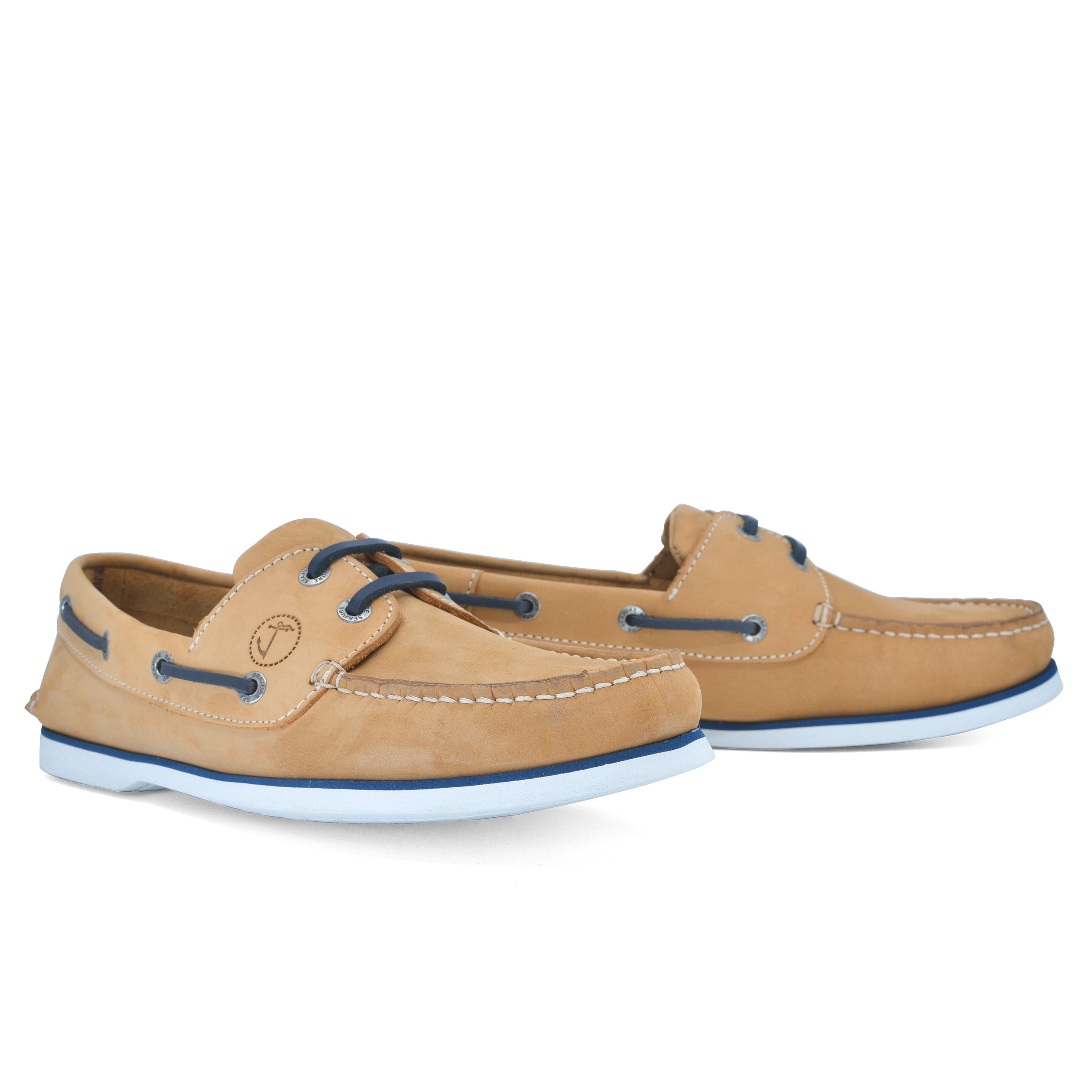 Seajure Cofete men boat shoe made of premium nubuck leather with a natural rubber sole, showcasing its elegant design and craftsmanship.