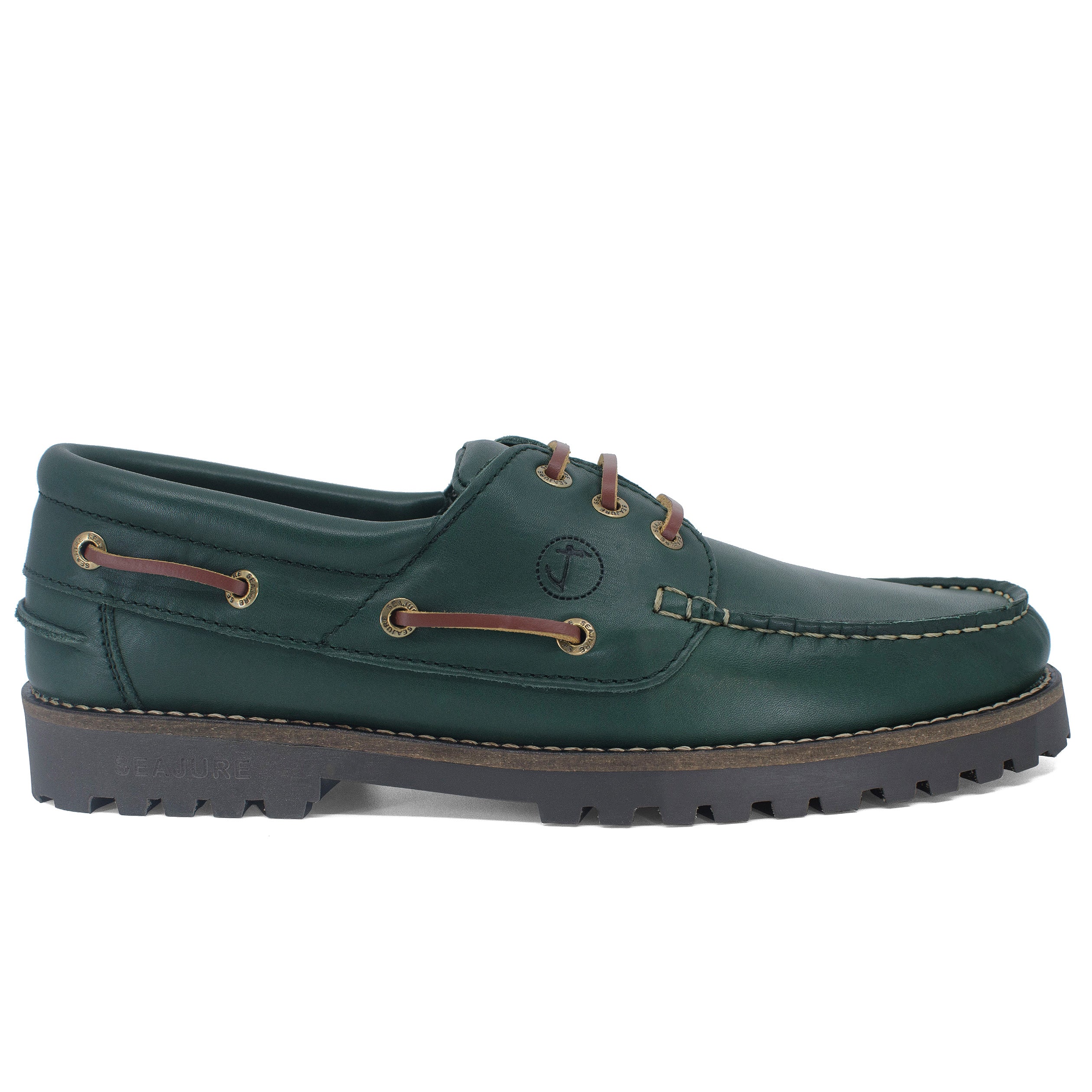 Seajure Keem Bay men boat shoe in high-quality leather, featuring a classic design and comfortable thermo rubber outsole.