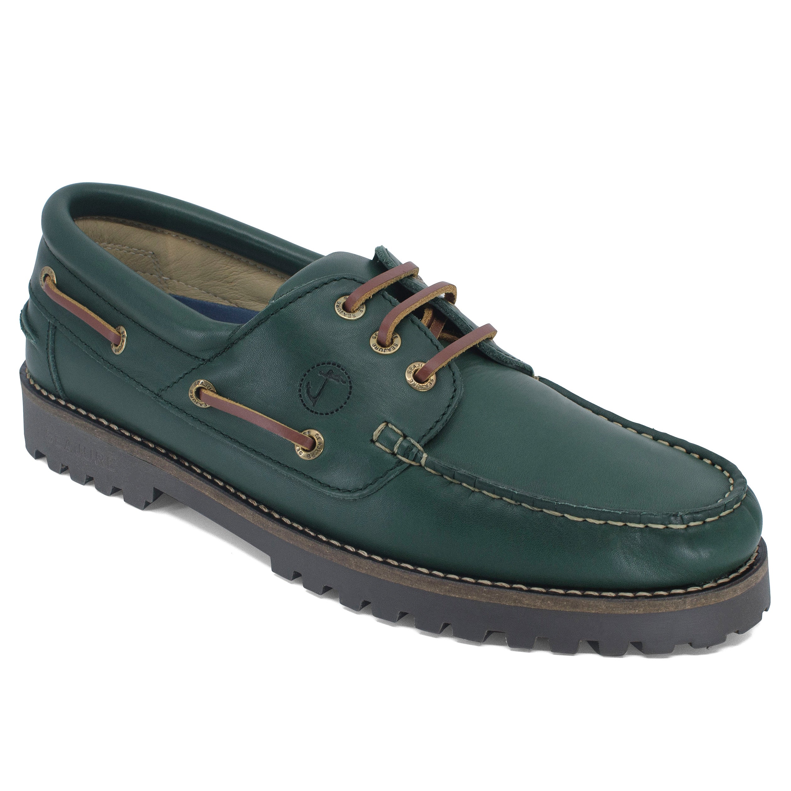 Seajure Keem Bay men boat shoe in high-quality leather, featuring a classic design and comfortable thermo rubber outsole.